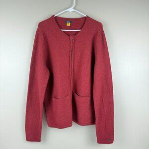 Cabela’s Lambswool Zip-Front Cardigan – Women’s M – Patch Pockets